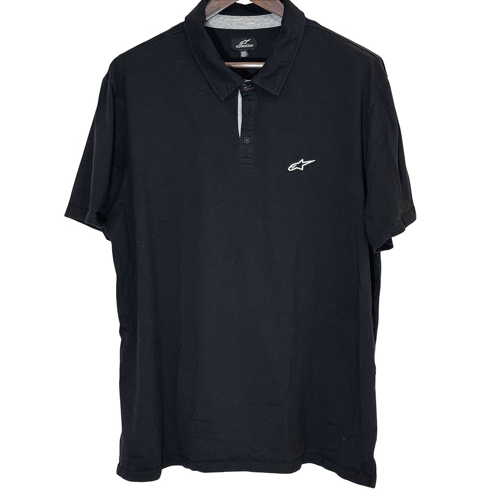 Alpinestars Eternal Polo Shirt Black XXL 100% Cotton Moto Casual Soft